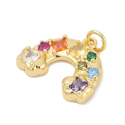 Brass Micro Pave Cubic Zirconia Pendants X-KK-U058-40G-1