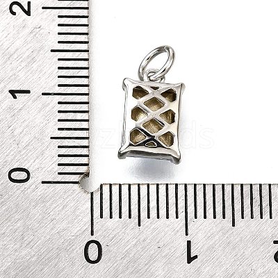 Brass Glass Charms KK-V011-36P-B-1