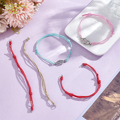 30Pcs 5 Colors Waxed Cotton Cord for DIY Bracelet Making AJEW-HY00006-1
