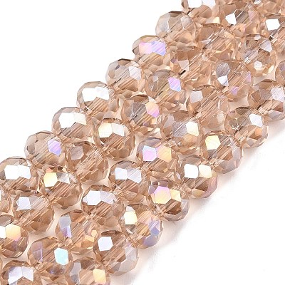 Electroplate Glass Beads Strands EGLA-A044-T6mm-B20-1