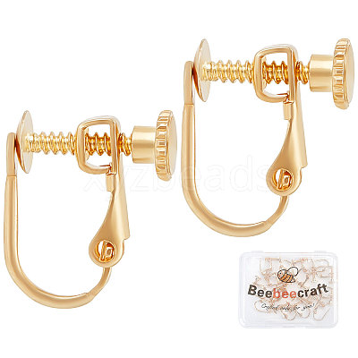20Pcs Brass Clip-on Earring Findings KK-BBC0003-38-1