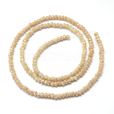 Faceted Rondelle Full Rainbow Plated Electroplate Glass Beads Strands X-EGLA-M004-2mm-A12-1