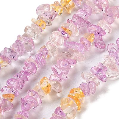 Transparent Crackle Glass Beads Strands GLAA-U004-01H-1