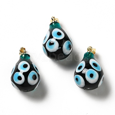 Handmade Evil Eye Lampwork Pendants LAMP-F026-04D-1