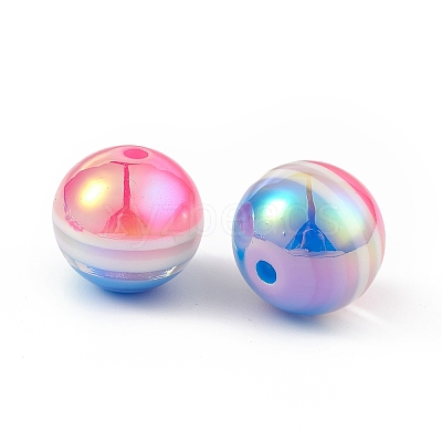 UV Plating Rainbow Iridescent Resin Beads RESI-I048-01B-1