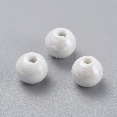 Glazed Porcelain Beads PORC-D001-10mm-04-1