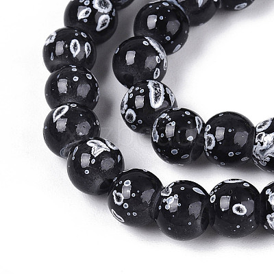Baking Paint Glass Beads Strands DGLA-N015-6mm-10-1