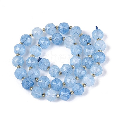 Ombre Effect Dyed Transparent Crackle Glass Beads Strands GLAA-Q111-10MM-02-1