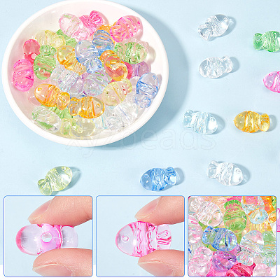 100Pcs Transparent Acrylic Beads TACR-SP0001-24-1