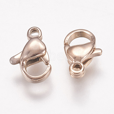 Ion Plating(IP) 304 Stainless Steel Lobster Claw Clasps STAS-P185-10-RG-1