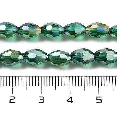 Transparent Electroplate Glass Beads Strands EGLA-A037-T6x8mm-B15-1