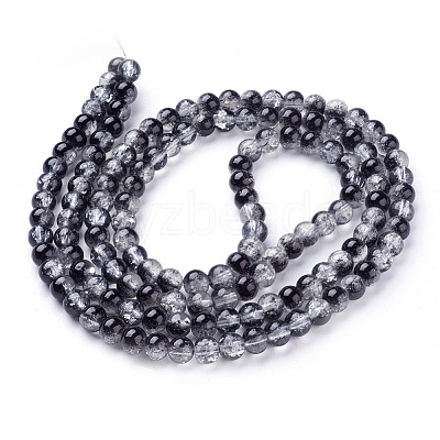Spray Painted Crackle Glass Beads Strands CCG-Q002-6mm-11-1