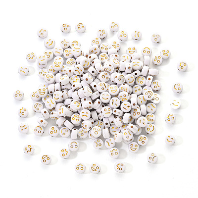 Opaque White Acrylic Beads MACR-YW0001-21A-1