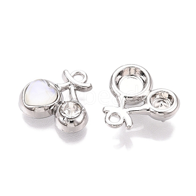 Rack Plating Alloy Glass Pendants FIND-N005-13P-1