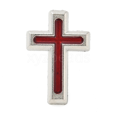 Cross Alloy Black Enamel Pins Brooches JEWB-M049-01P-1