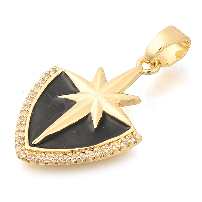 Brass Micro Pave Cubic Zirconia Pendants KK-S049-14G-02-1
