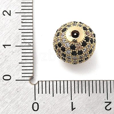 Brass Micro Pave Cubic Zirconia Beads KK-L228-11G-1
