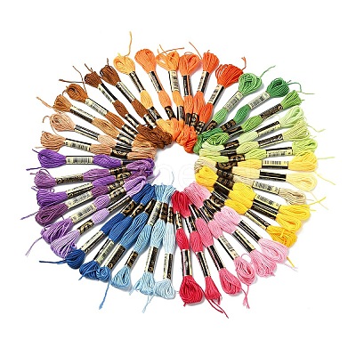 6Bundles 6 Colors Polyester Embroidery Floss OCOR-YW0001-24G-1
