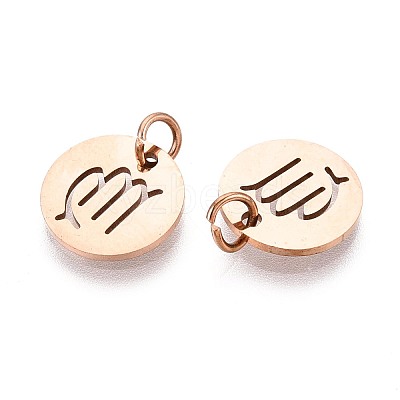 304 Stainless Steel Charms STAS-Q201-T445-6R-1