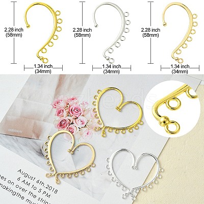 18Pcs 3 Colors Alloy Ear Cuff Findings FIND-FS0002-03-1