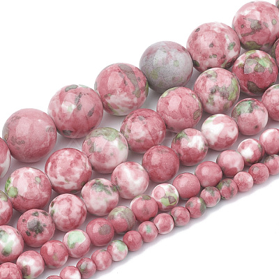 Dyed Natural Ocean White Jade Round Bead Strands G-R295-6mm-12-1
