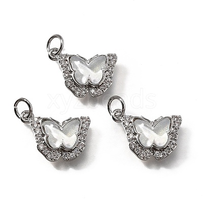 Brass Micro Pave Cubic Zirconia Pendants KK-Q043-03P-01-1