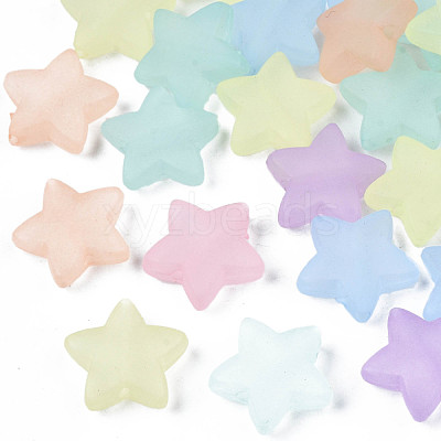 Transparent Frosted Acrylic Beads X-FACR-N002-01A-1