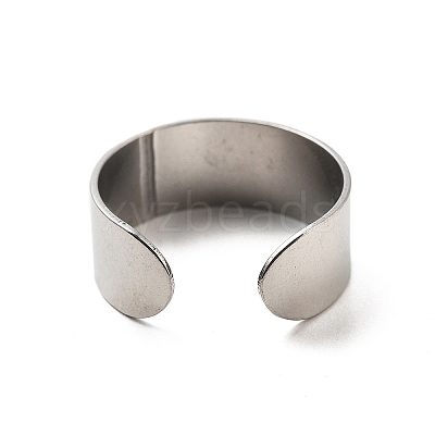 304 Stainless Steel Open Cuff Ring Components STAS-Z091-03P-01-1
