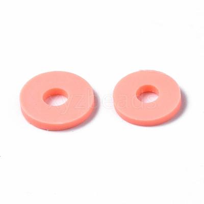 Flat Round Handmade Polymer Clay Beads CLAY-R067-10mm-19-1