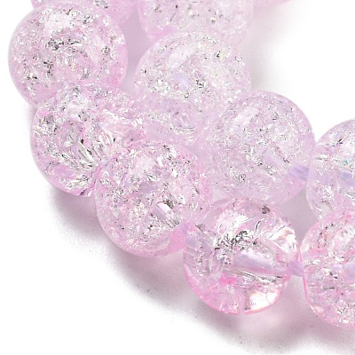 Spray Painted Crackle Glass Beads Strands DGLA-C002-6mm-03-1
