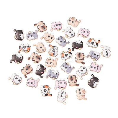 35Pcs 7 Styles Printed Alloy Pendants ENAM-CJ0005-24-1