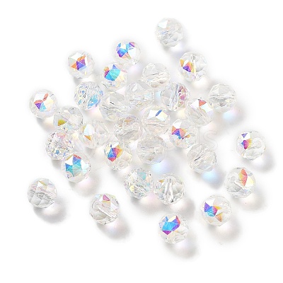 Electroplate Round Glass Beads EGLA-A043-01-AB02-1