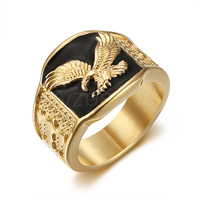 304 Stainless Steel and Enamel Finger Rings for Men FS-WG4515C-05-1