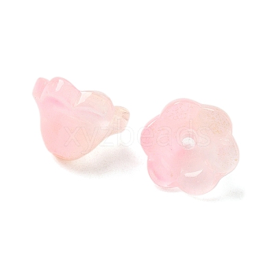 Transparent Glass Beads Caps GLAA-B028-01E-1