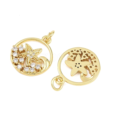 Brass Micro Pave Cubic Zirconia Pendants KK-D005-06D-G-1