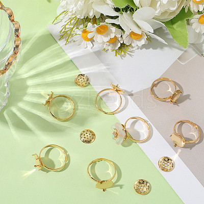 Brass Adjustable Ring Findings KK-BBC0018-54A-1
