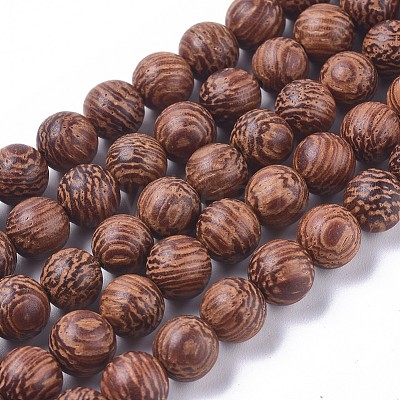 Wood Beads Strands WOOD-F008-03-C-1