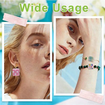 18Pcs 9 Styles Laser & Printed Opaque Acrylic Beads OACR-FS0002-81-1