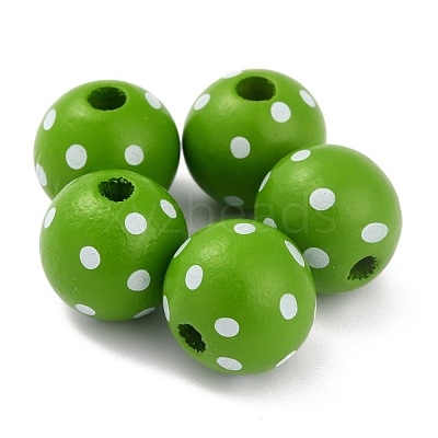 Dyed Natural Wooden Beads WOOD-O005-01C-1