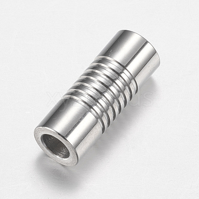 Tarnish Resistant 304 Stainless Steel Magnetic Clasps with Glue-in Ends STAS-F149-04P-B-1