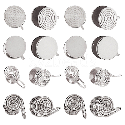 16Pcs 4 Styles Brass & 304 Stainless Steel Cuff Earrings EJEW-HS0001-18P-1