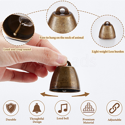 Tibetan Style Iron Bell Pendants LS-FIND-WH0034-22AB-1