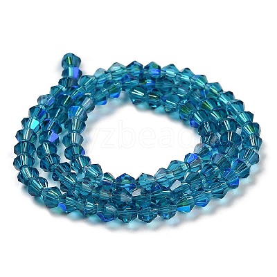 Transparent Electroplate Glass Beads Strands GLAA-F029-2mm-D01-1