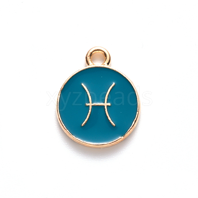 Alloy Enamel Pendants X-ENAM-S124-01B-05H-1