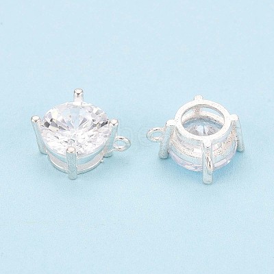 925 Sterling Silver Micro Pave Clear Cubic Zirconia Charms STER-N017-17C-S-1