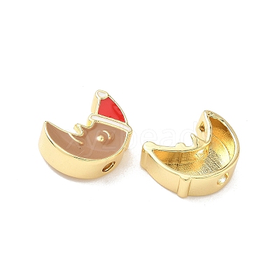 Christmas Brass Enamel Beads KK-I474-G16-1
