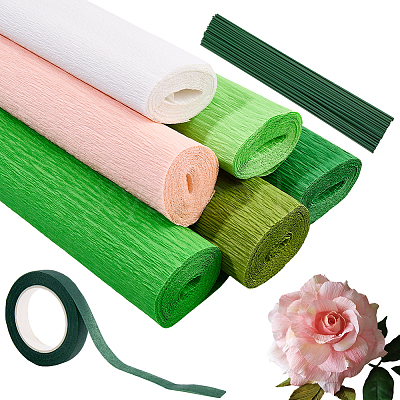 6 Rolls 6 Colors Handmade Crepe Paper DIY-CP0012-89G-1