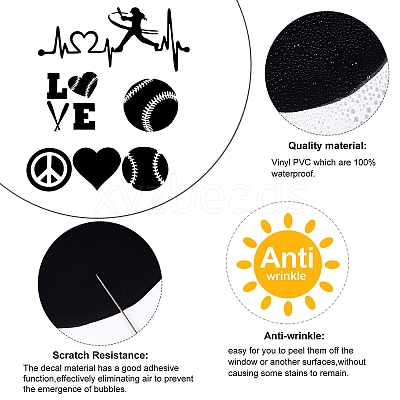 8 Sheets 4 Style Heart & Tennis Pattern Laser Style PET Waterproof Self-Adhesive Stickers STIC-GF0001-02A-1