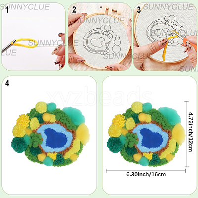 DIY Coaster Punch Needle Embroidery Starter Kits for Beginners DIY-WH20095-003A-1
