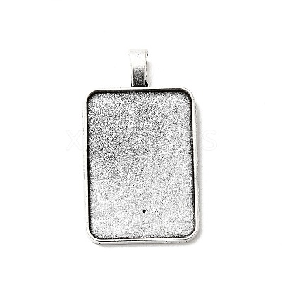 Tibetan Style Alloy Pendant Cabochon Settings X-TIBEP-N003-02AS-1